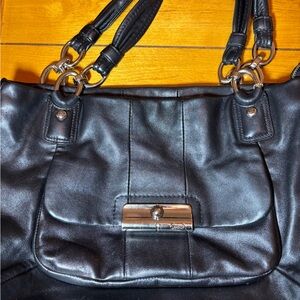Coach Black Leather Hobo Style Handbag